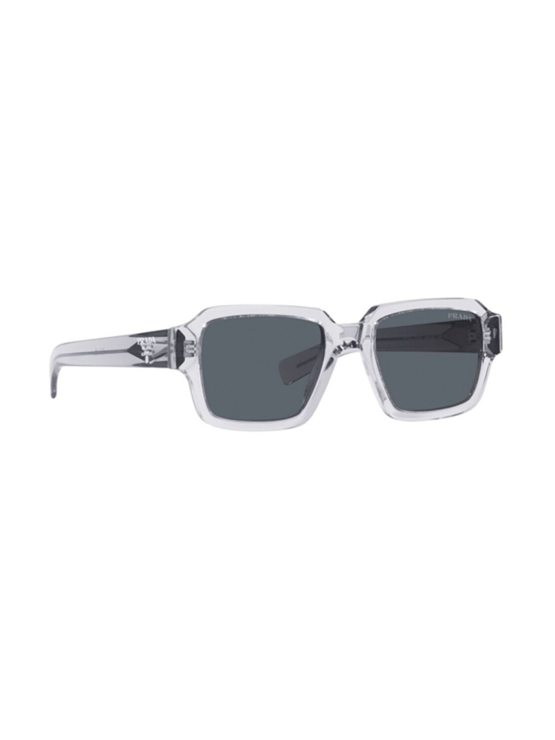 Солнцезащитные очки в прозрачной квадратной оправе Prada Eyewear, серый — фото 2