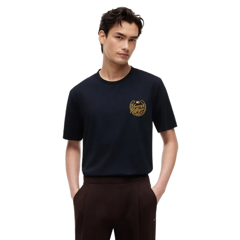 Футболка мужская новогодняя Tommy Hilfiger, темно-синий DW5 — фото 4