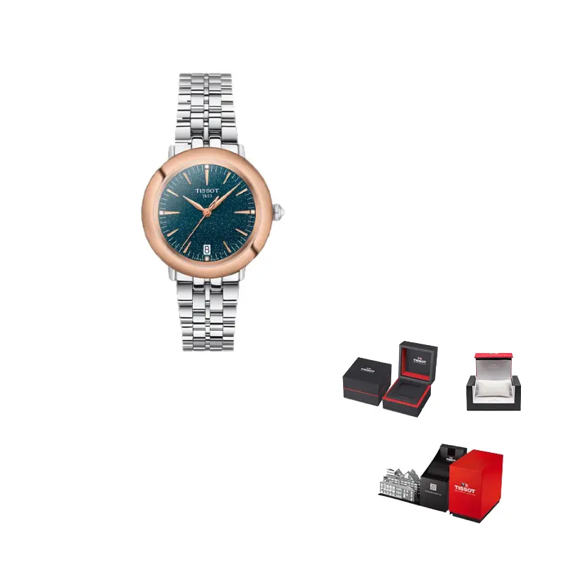 

TISSOT Часы Star Ring Series Quartz Movement Women's Watch 33mm Blue Dial Stainless Steel Case Stainless Steel Watchband, Blue Dial