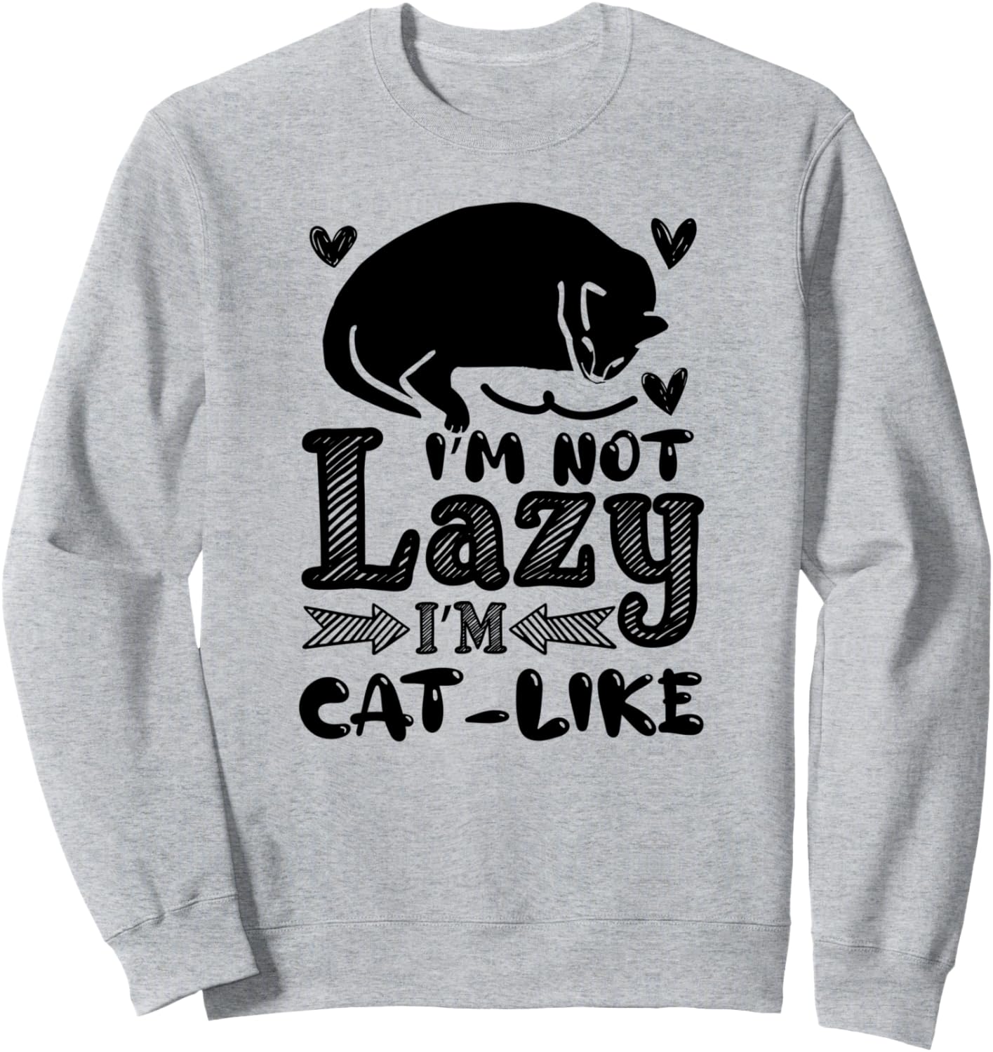 

Я не ленивый, я люблю кошек - Забавная толстовка для любителей кошек I'M Not Lazy I'M Cat Like, серый