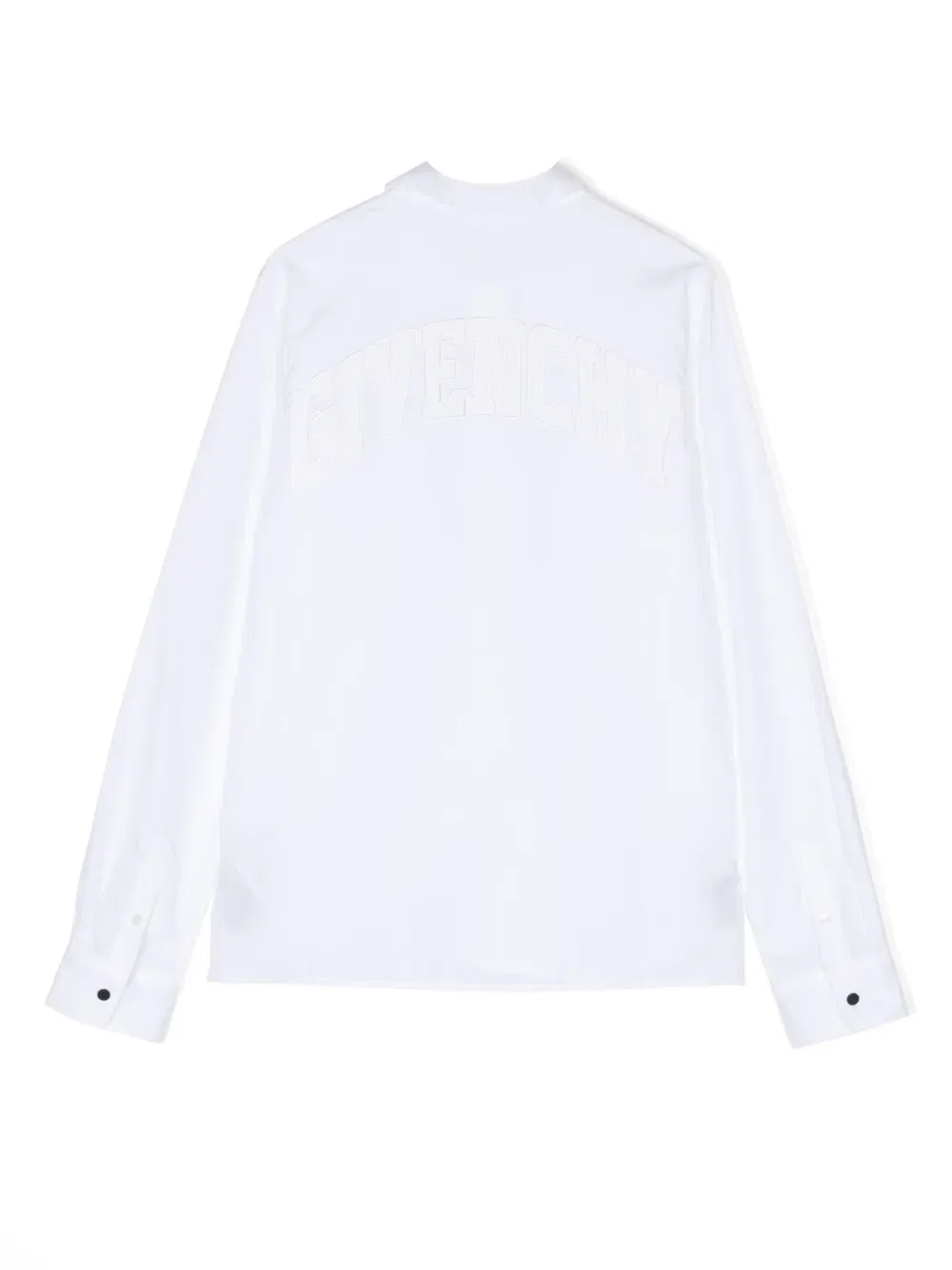 Хлопковая рубашка с аппликацией и логотипом Givenchy Kids, белый — фото 2