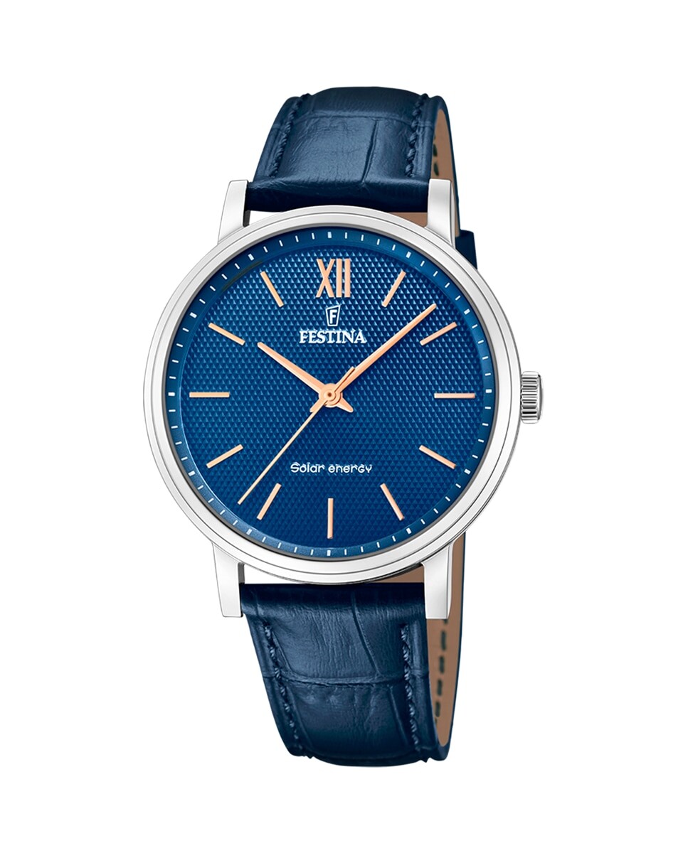

F20660/4 Solar Energy синие кожаные мужские часы Festina, синий