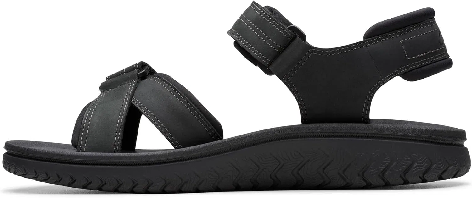 Сандалии мужские Clarks, Black Leather — фото 3