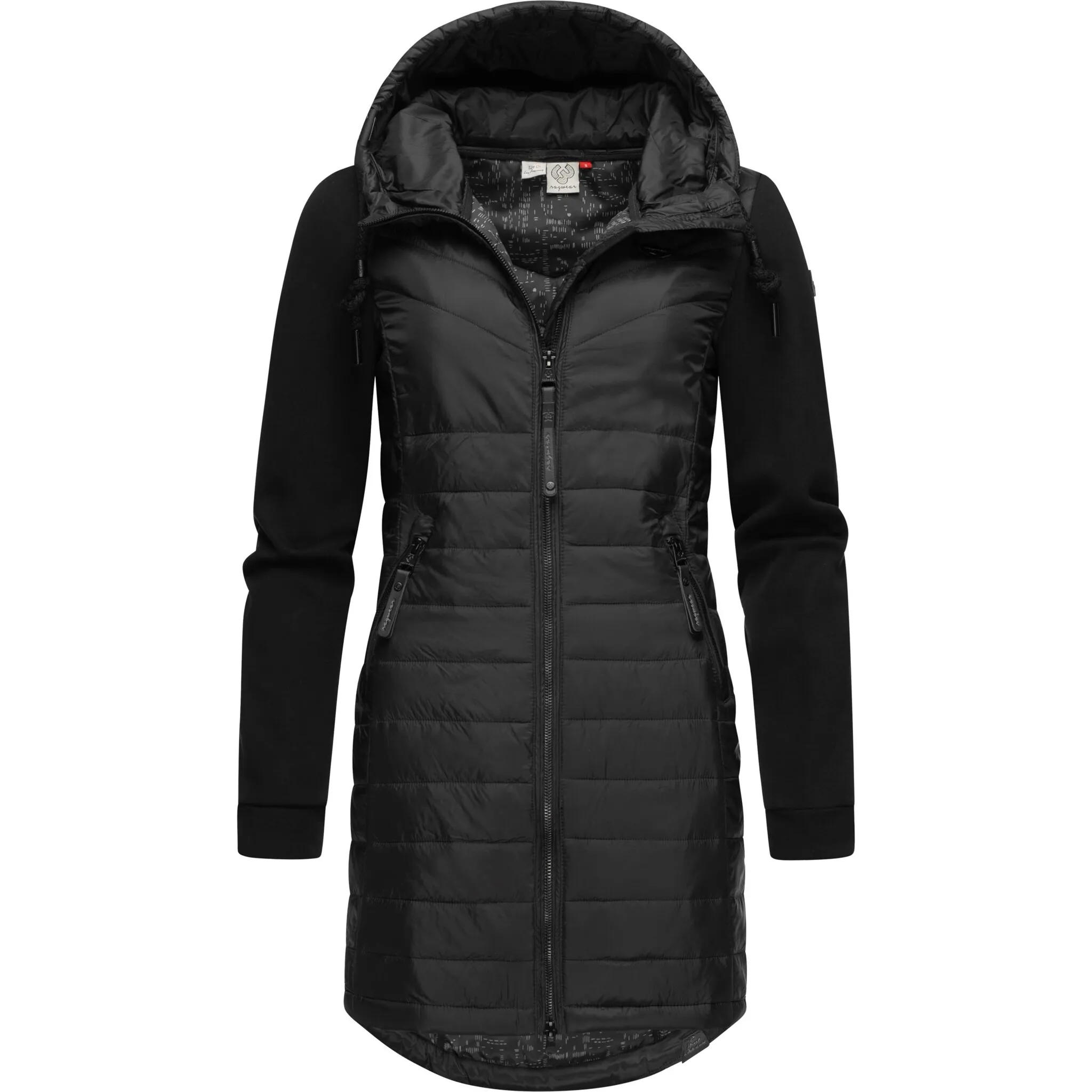 

Стеганое пальто Ragwear "Lucinda Long", пальто из современного микса материалов с капюшоном, черный