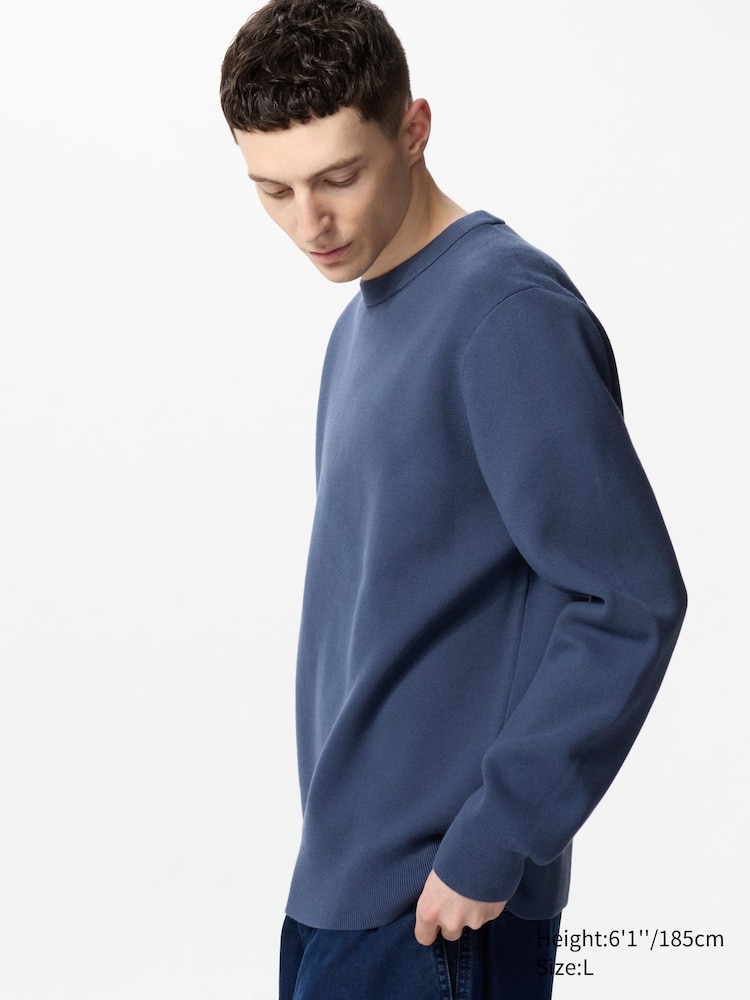 

Джемпер Milano Ribed с круглым вырезом Uniqlo, цвет 65 синий