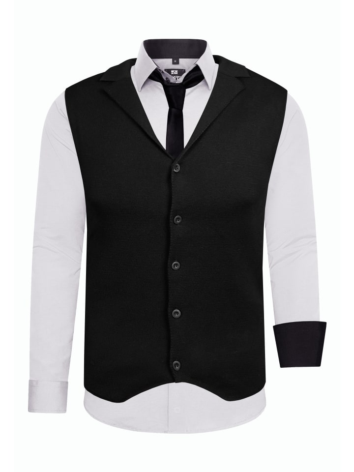 

Рубашка с жилетом и галстуком, комплект из 3 предметов, светло-серый Rusty Neal