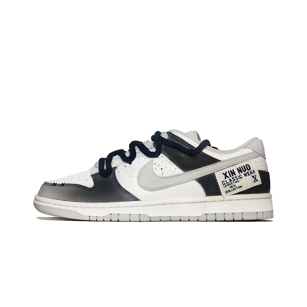 

Nike Кроссовки для скейтбординга Dunk, износостойкие, низкие, мужские, белые, серые