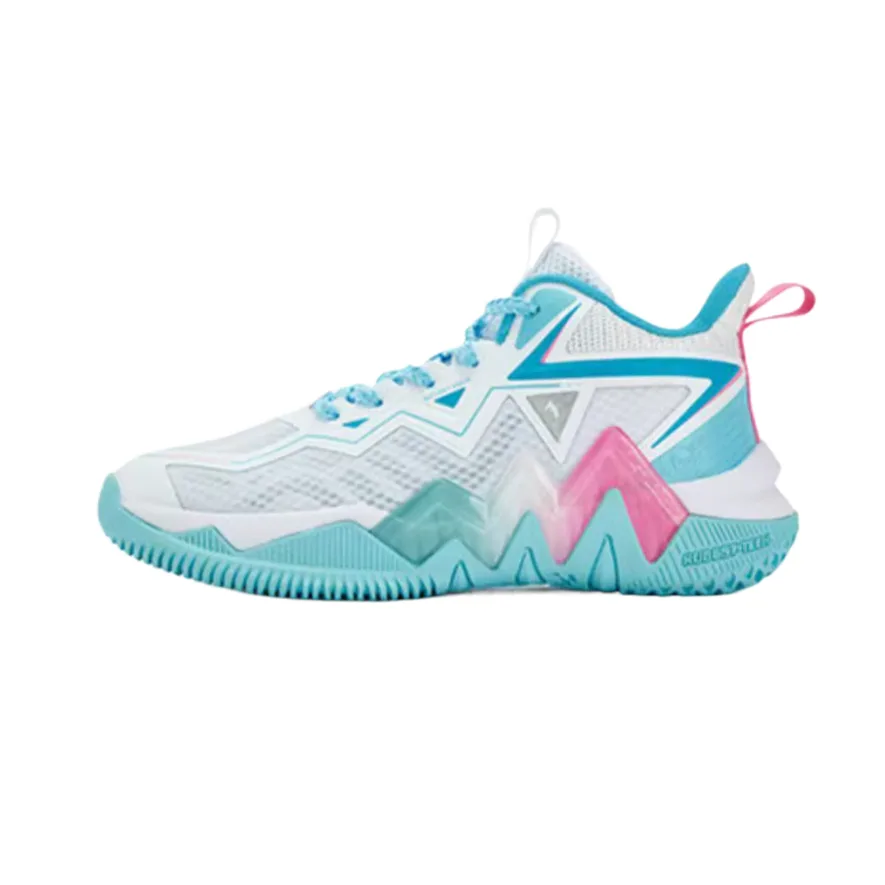 Детские баскетбольные кроссовки mid top с устойчивостью к истиранию 361°KIDS, Clearwater Blue/Swimming Pool Blue — фото 2