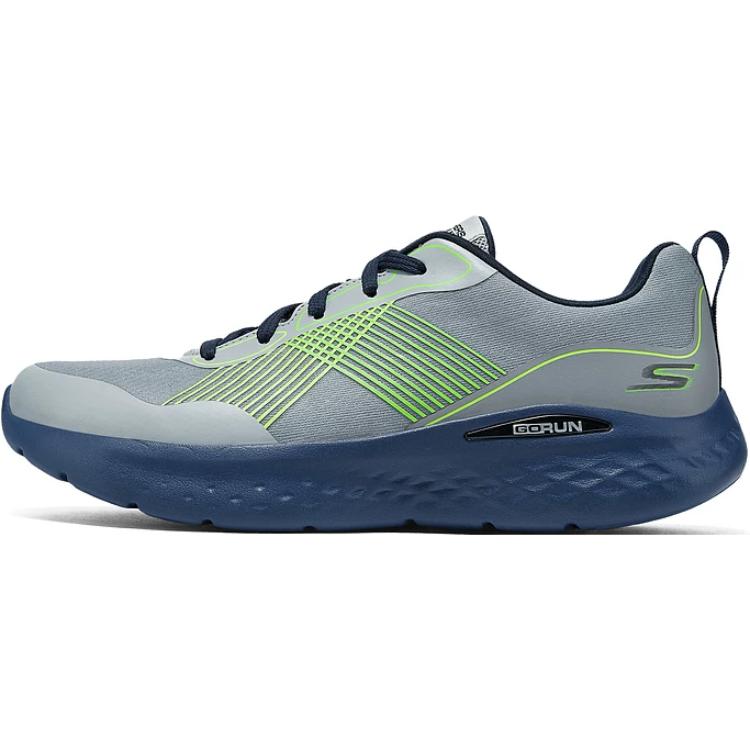 

Skechers Мужские кроссовки для бега с низким верхом, противоскользящие, износостойкие, серо-синие