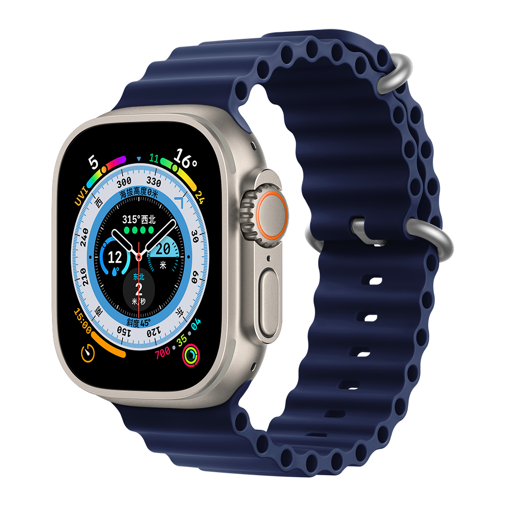 

Ремешок, совместимый с Apple, силиконовый материал, 150 мм, 220 мм Vobafe, Midnight Blue