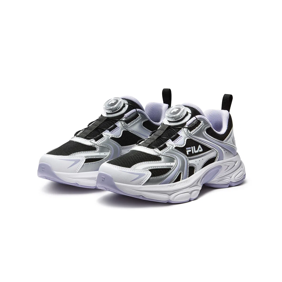 Кроссовки беговые Heritage FHT Cushioning FILA KIDS черно-белые — фото 4