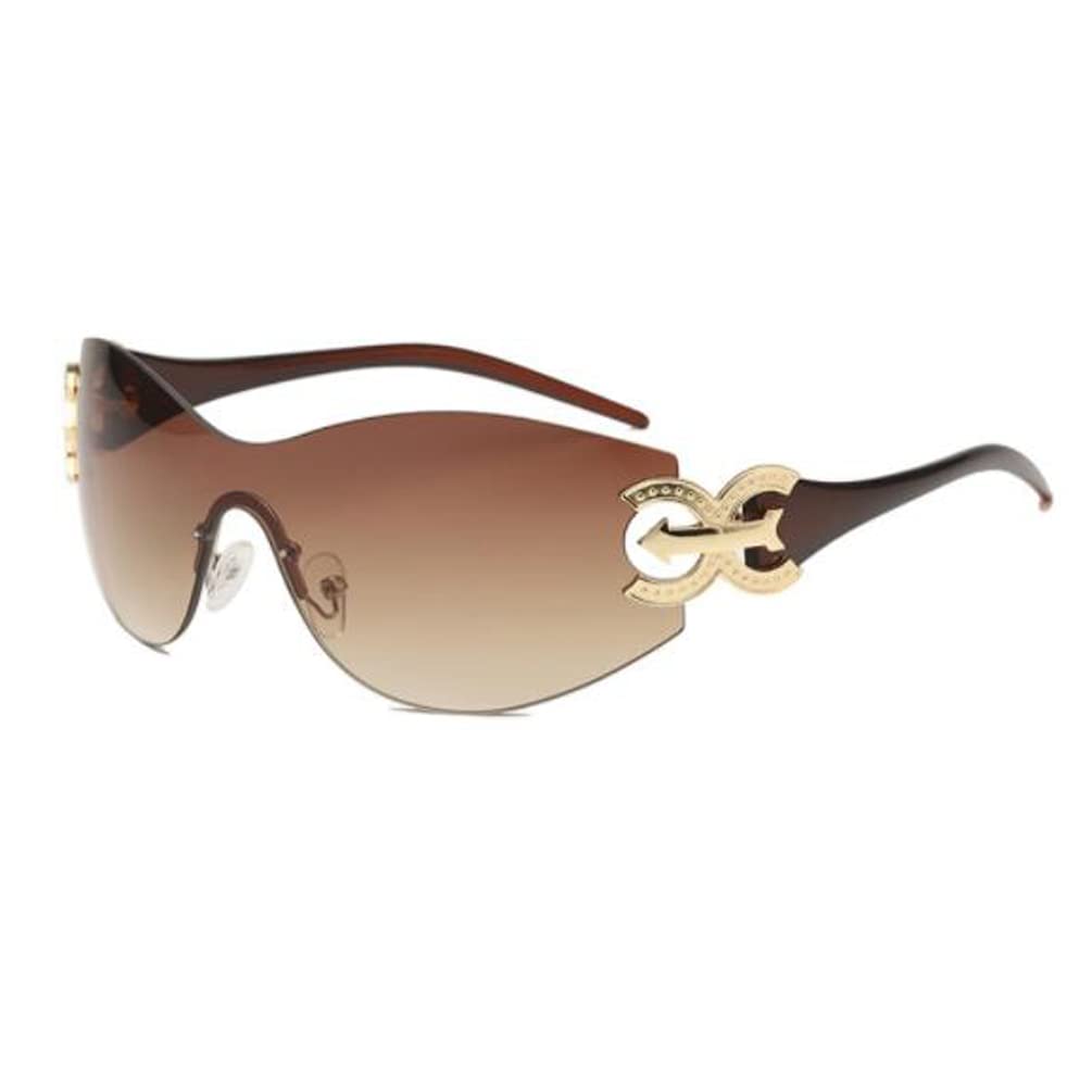 

Солнцезащитные очки в стиле Y2K с цельными линзами, защищающие от УФ-излучения, без оправы, металлические, для мужчин и женщин (Tea Foot Double Tea Flakes) Pub, Tea Foot Double Tea Flakes