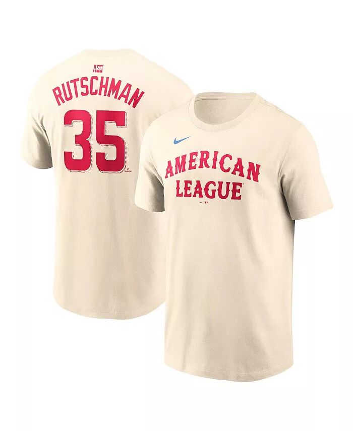 

Мужская футболка Adley Rutschman Cream American League 2024 MLB All-Star Game с именем и номером Nike