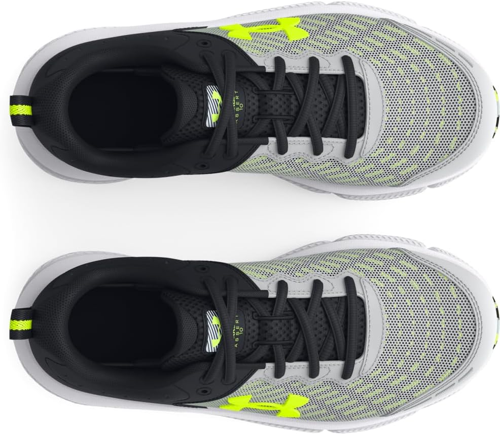 Кроссовки для мальчиков Under Armour Assert 10 для младших школьников, черный/желтый/серый — фото 4