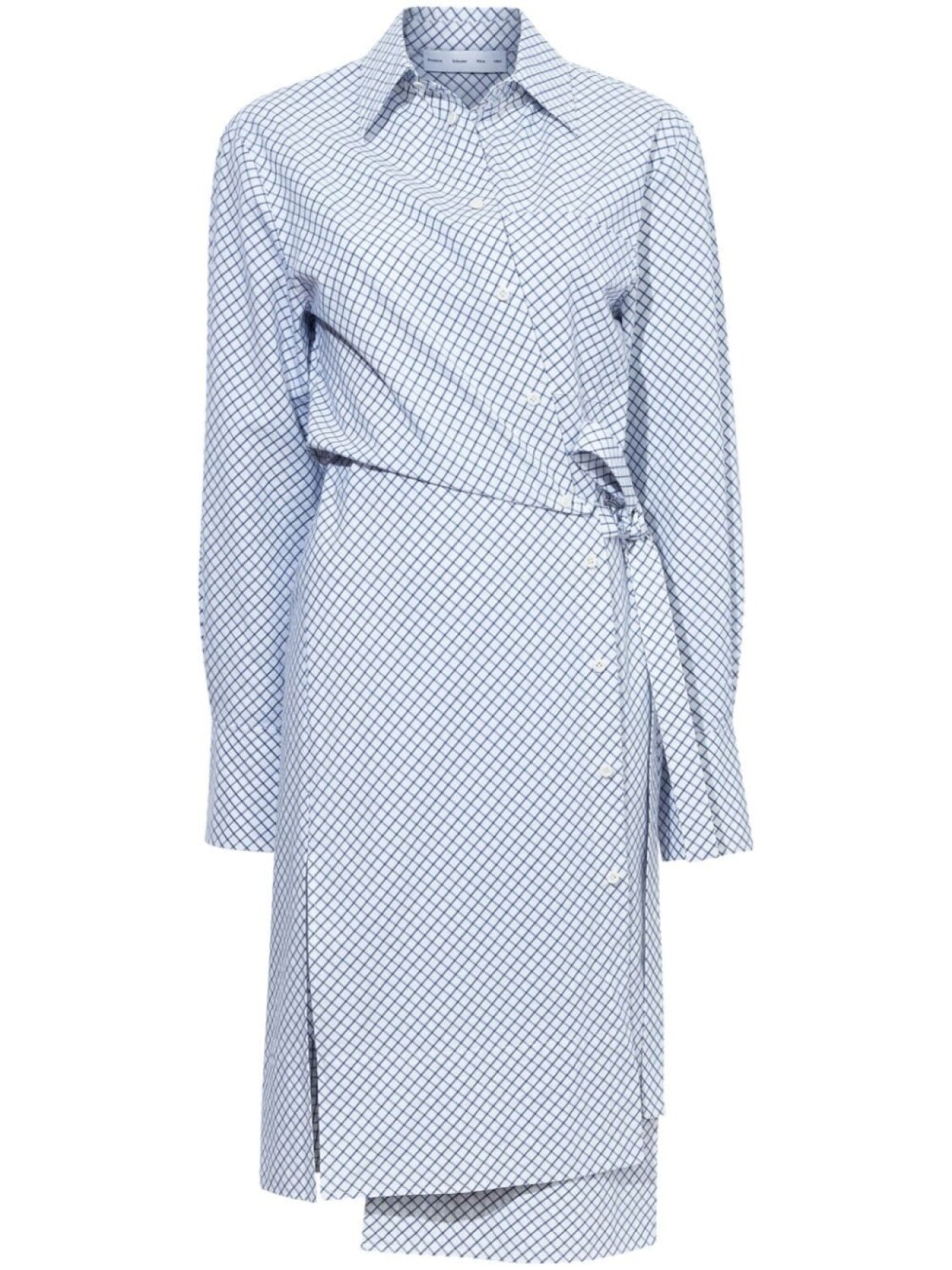 

Proenza Schouler White Label поплиновое платье в клетку с запахом, белый