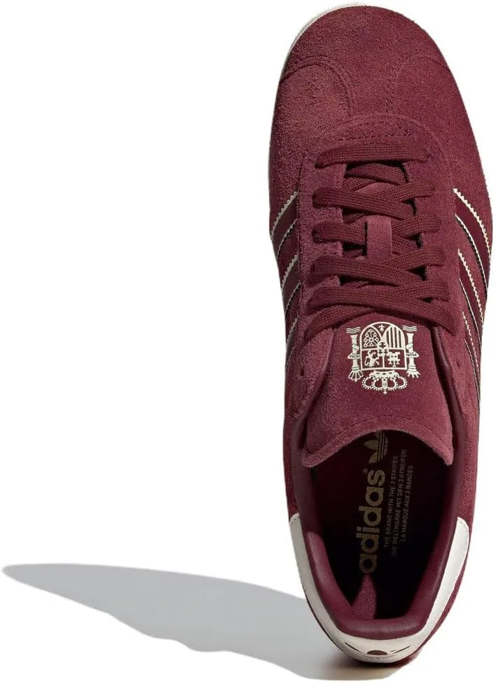 Мужские кроссовки Adidas Gazelle для зала, красный/кремовый/металлик — фото 4