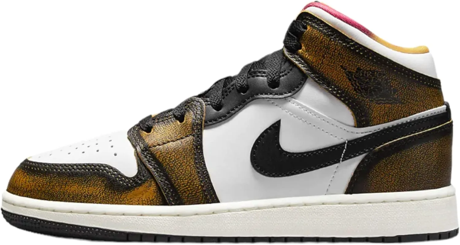 Мужские баскетбольные кроссовки Nike Air Jordan 1 Mid, черно-белый — фото 4