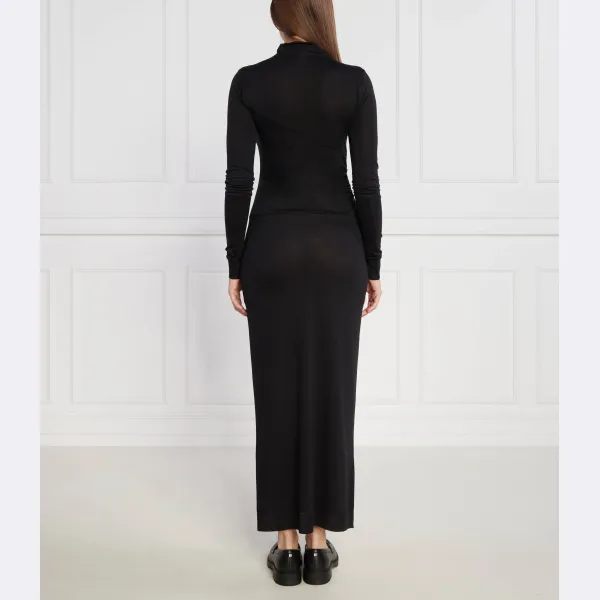 Платье из лиоцелла со сборкой на талии Calvin Klein, черный — фото 3