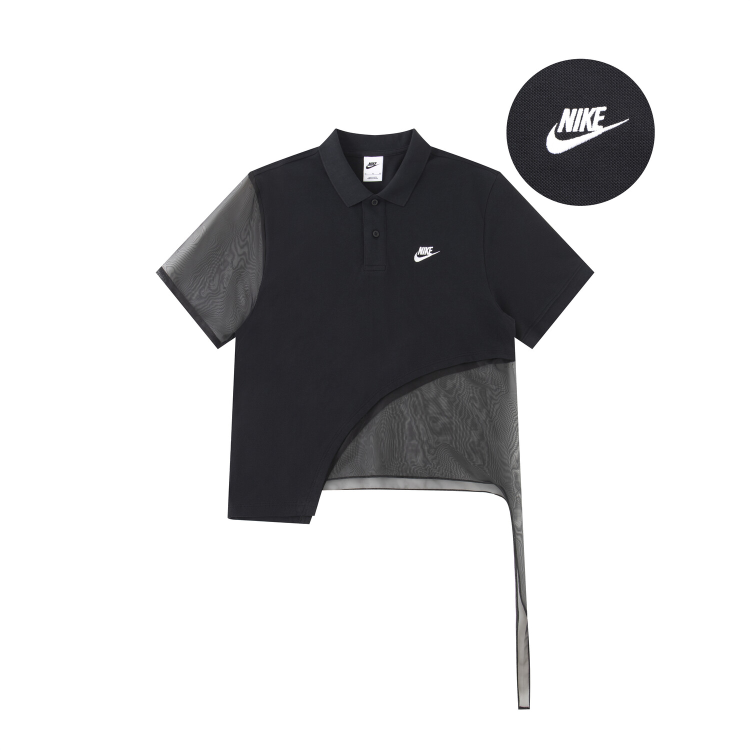 

Рубашка поло унисекс черная Nike, черный