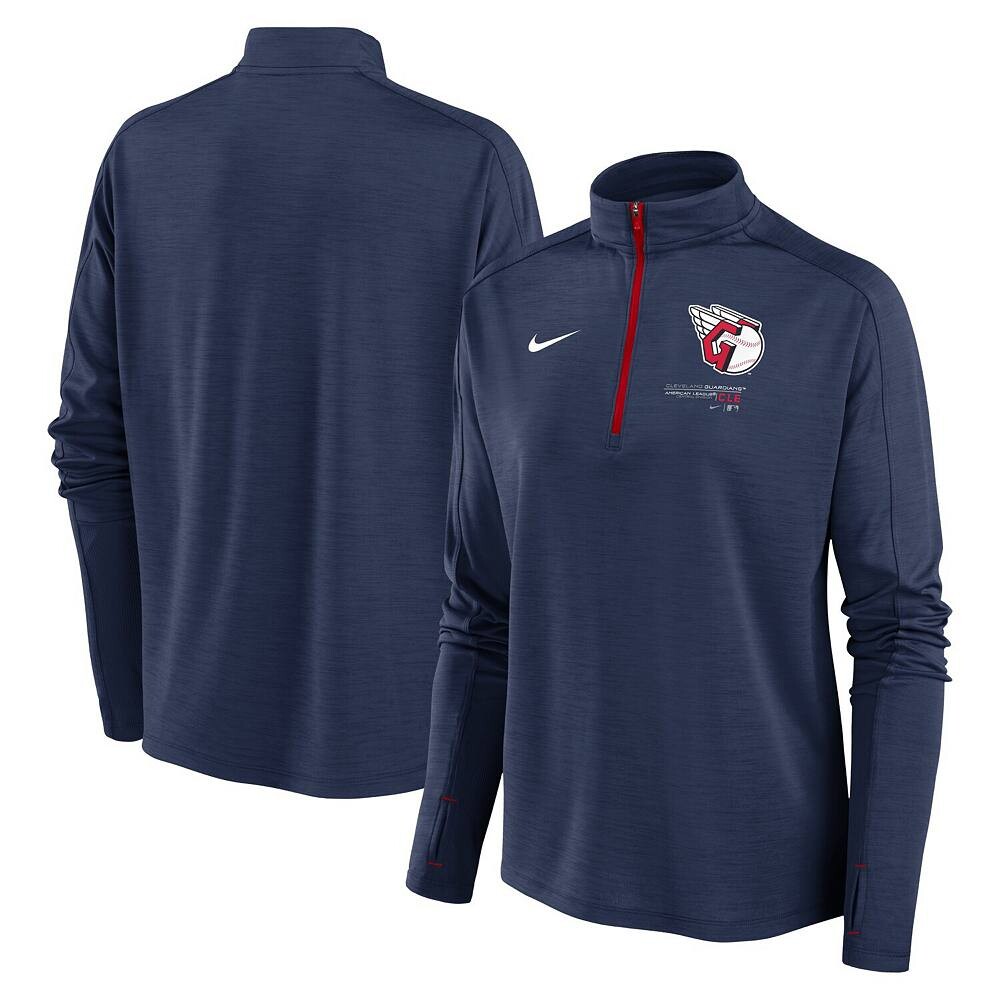 

Женская темно-синяя футболка с молнией без четверти Nike Cleveland Guardians Pacer, цвет Grd Navy