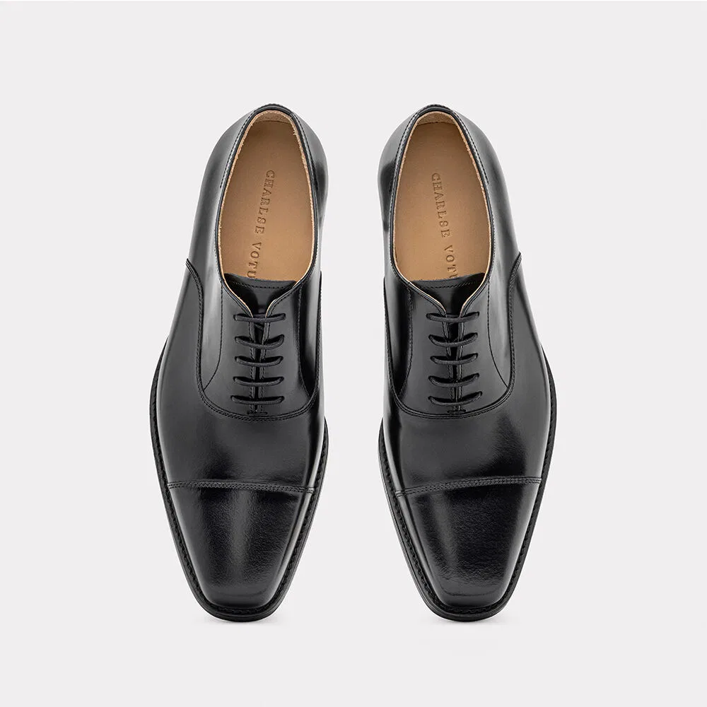 Мужские чёрные оксфорды Charlse Votum Square Toe Straight Tip — фото 2
