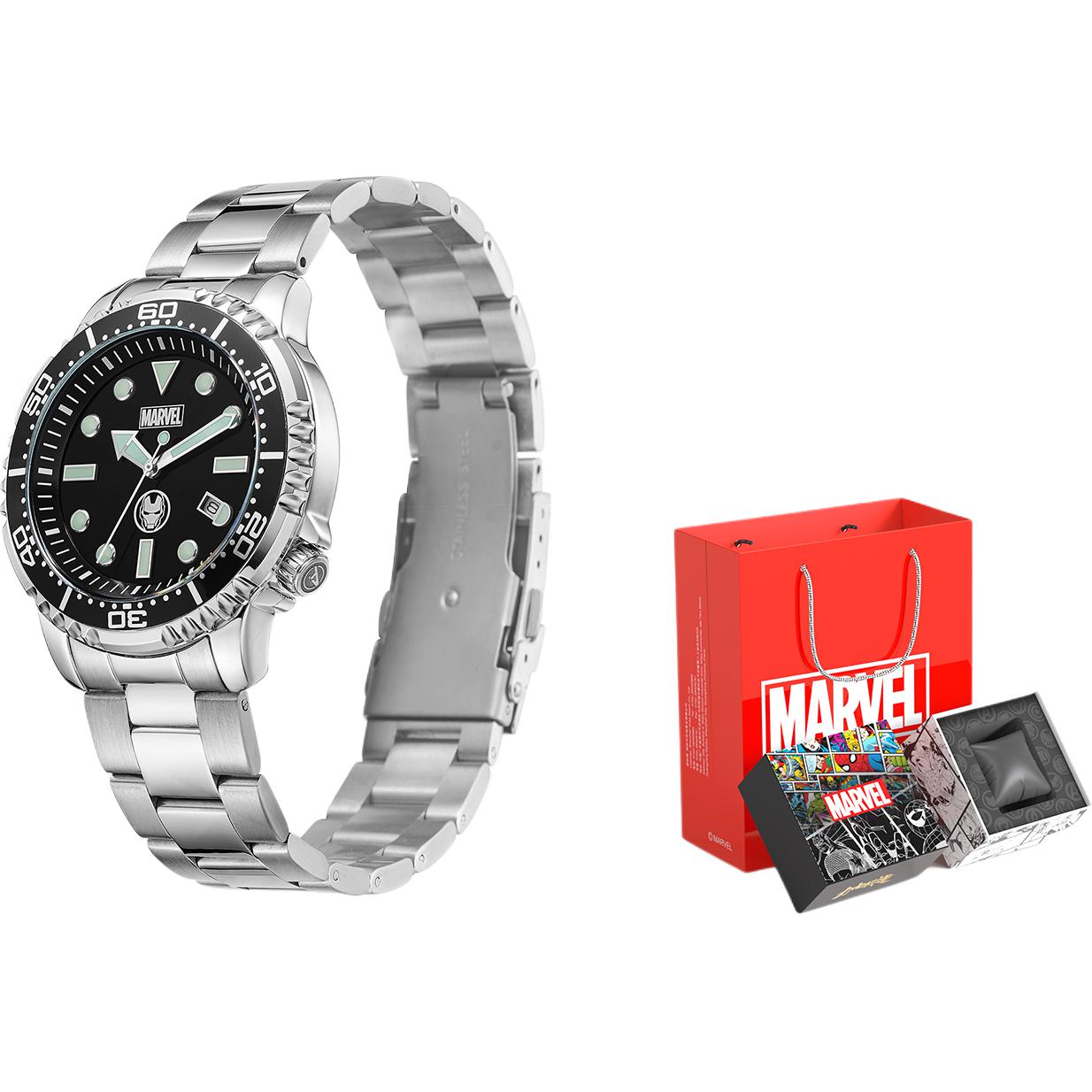 

MARVEL Часы Quartz Movement Steel Strap Watch Men's Watch Green Dial