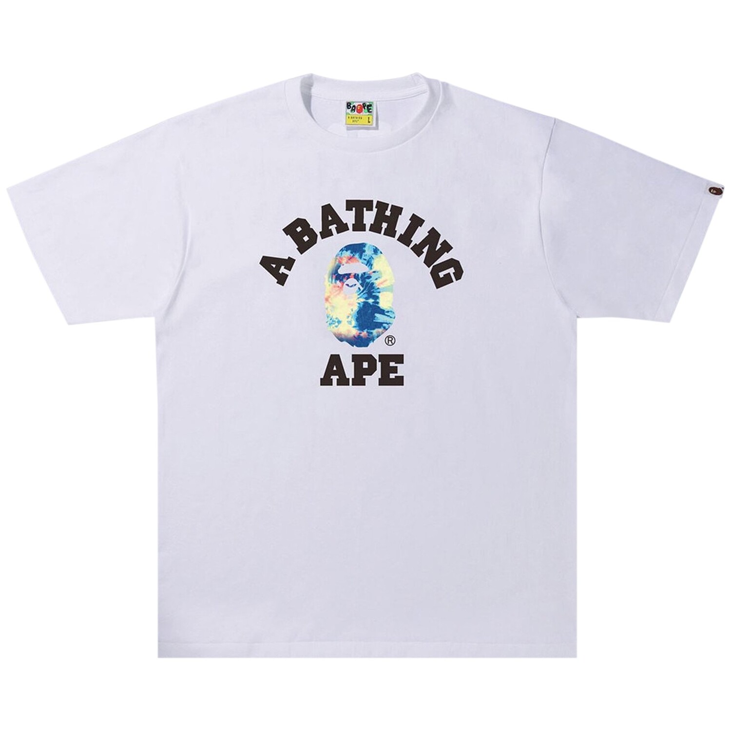 

Футболка колледжа BAPE Tie Dye, цвет Белый/Темно-синий