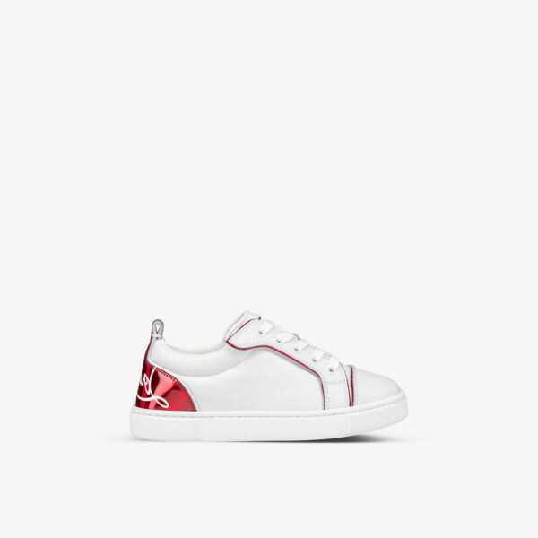 

Кожаные низкие кеды Funnyto с логотипом для 4–9 лет Christian Louboutin, цвет bianco