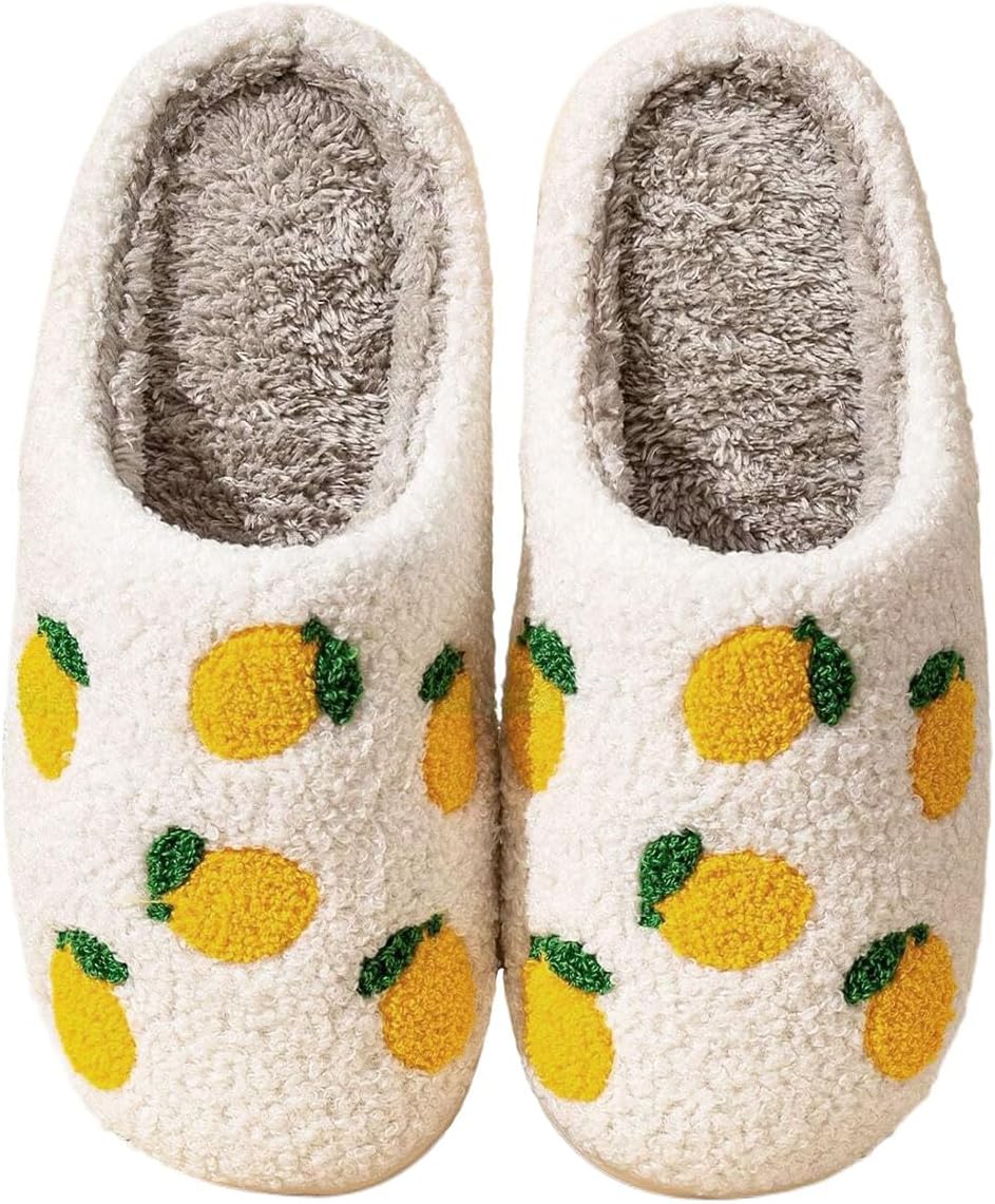 

Женские и мужские тапочки QHTAZ с мягкой подошвой из пены с эффектом памяти, теплые и пушистые для дома, улицы и спальни, 2-lemon