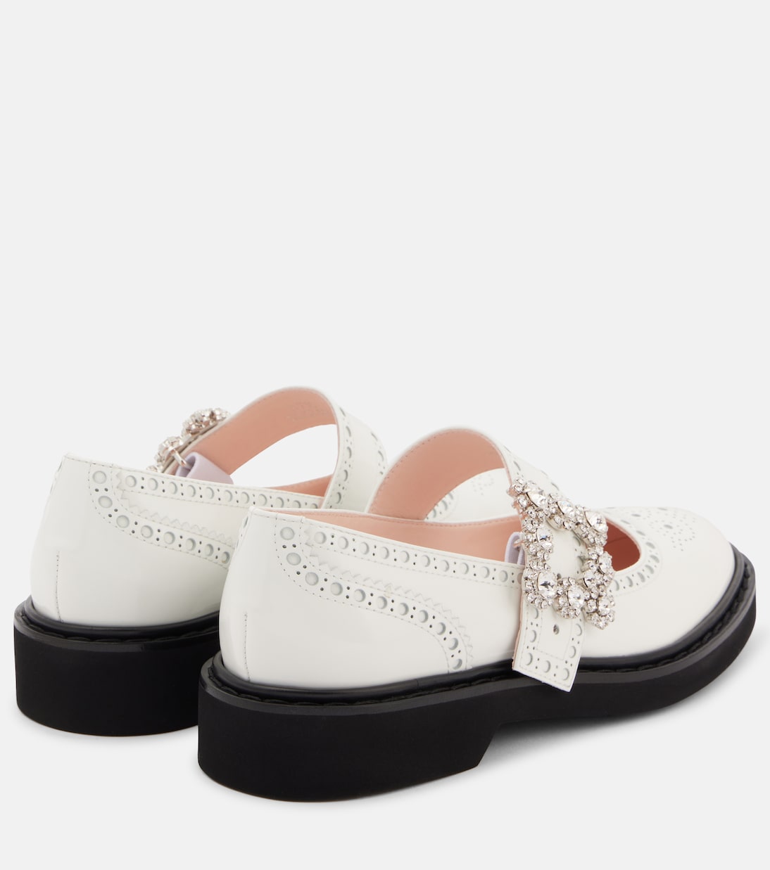 Туфли Мэри Джейн из кожи Viv' Rangers Flower Roger Vivier, Bianco — фото 2