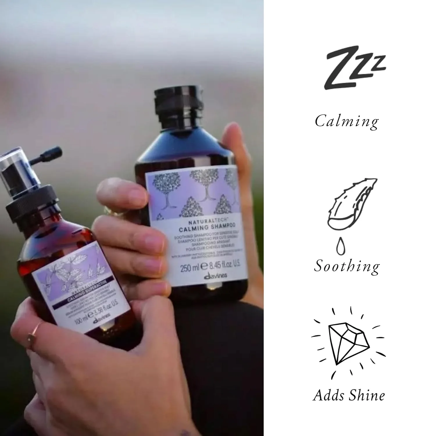 Успокаивающий шампунь Davines Naturaltech и сыворотка Superactive: мягкое очищение и снятие зуда с чувствительной кожи головы, облегчение раздражения. — фото 3