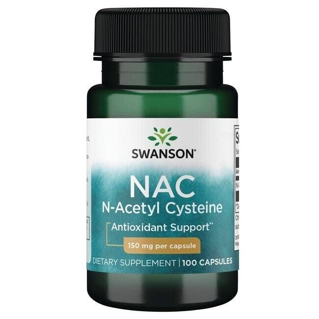 

Антиоксидант в капсулах Swanson NAC (N-acetylocysteina), 100 шт