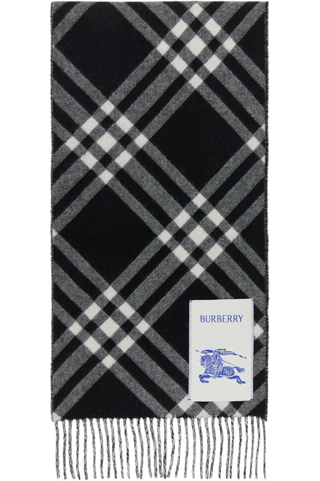 

Шарф из кашемира Check Burberry, черный