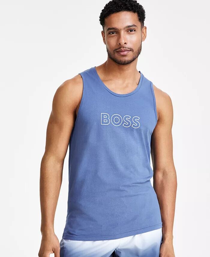 

Мужская пляжная майка с логотипом Hugo Boss, синий