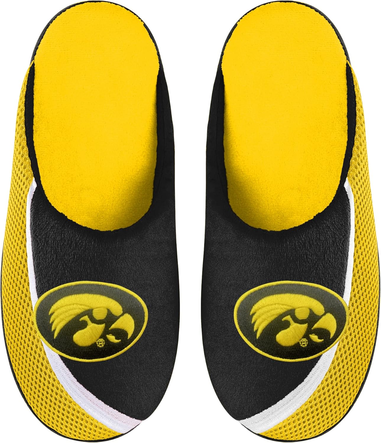 

Мужские тапочки FOCO NCAA 2022 с большим логотипом и цветной окантовкой, Iowa Hawkeyes