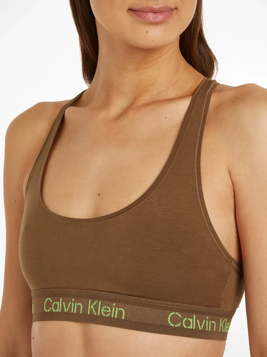 

Бюстгальтер без косточек Calvin Klein Underwear "UNLINED BRALETTE", с надписью CK, коричневый