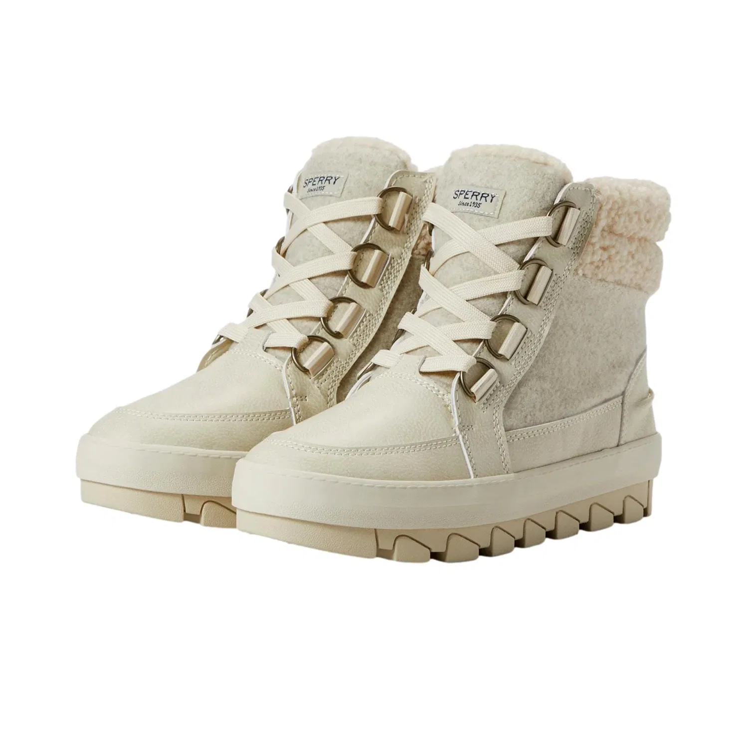 Мужские низкие туристические ботинки Sperry Juneau Low Hiker из шерсти цвета слоновой кости, модель STS87636 — фото 2