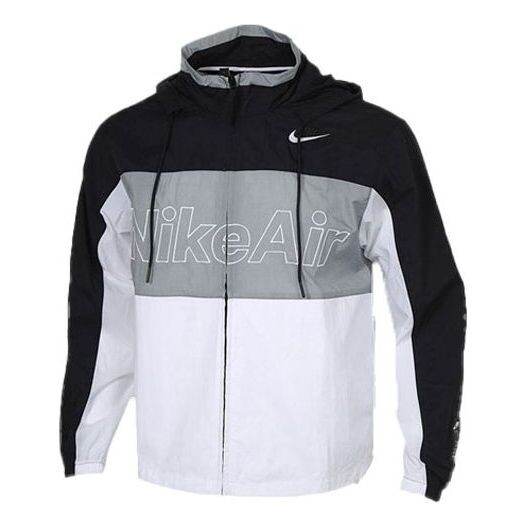 

Куртка woven hooded jacket men black/white/grey Nike, черный