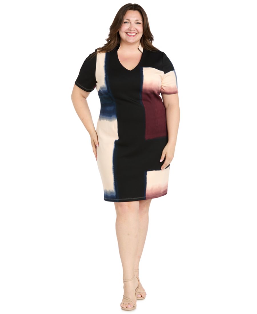 

Платье-сарафана с принтом для полных женщин R & M Richards, Black Multi