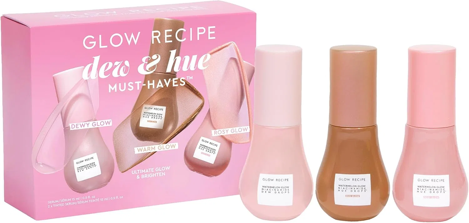 Набор для ухода за кожей Glow Recipe, ниацинамид, оттенки розовый и бежевый, 15 мл