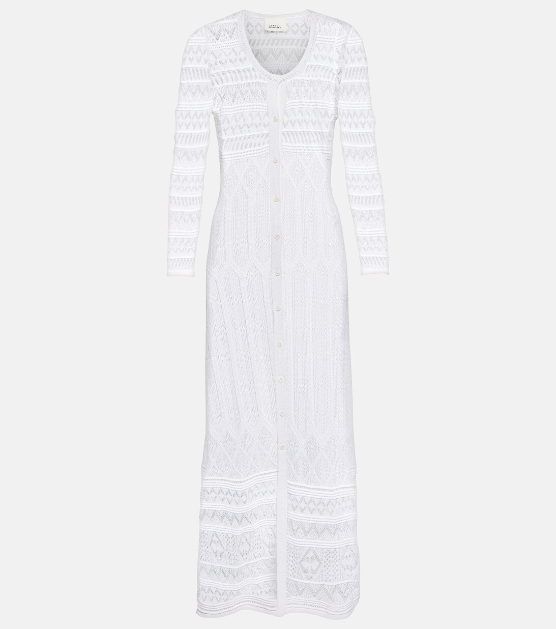 

Вязаное крючком платье макси ISABEL MARANT, белый