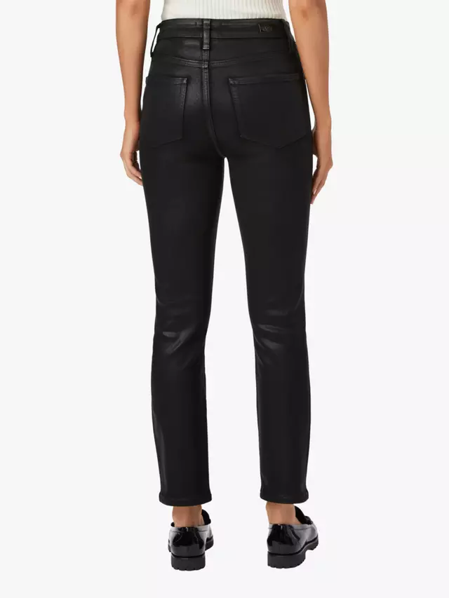 

Джинсы PAIGE Cindy High Rise Straight Leg Faux Leather, цвет black fog
