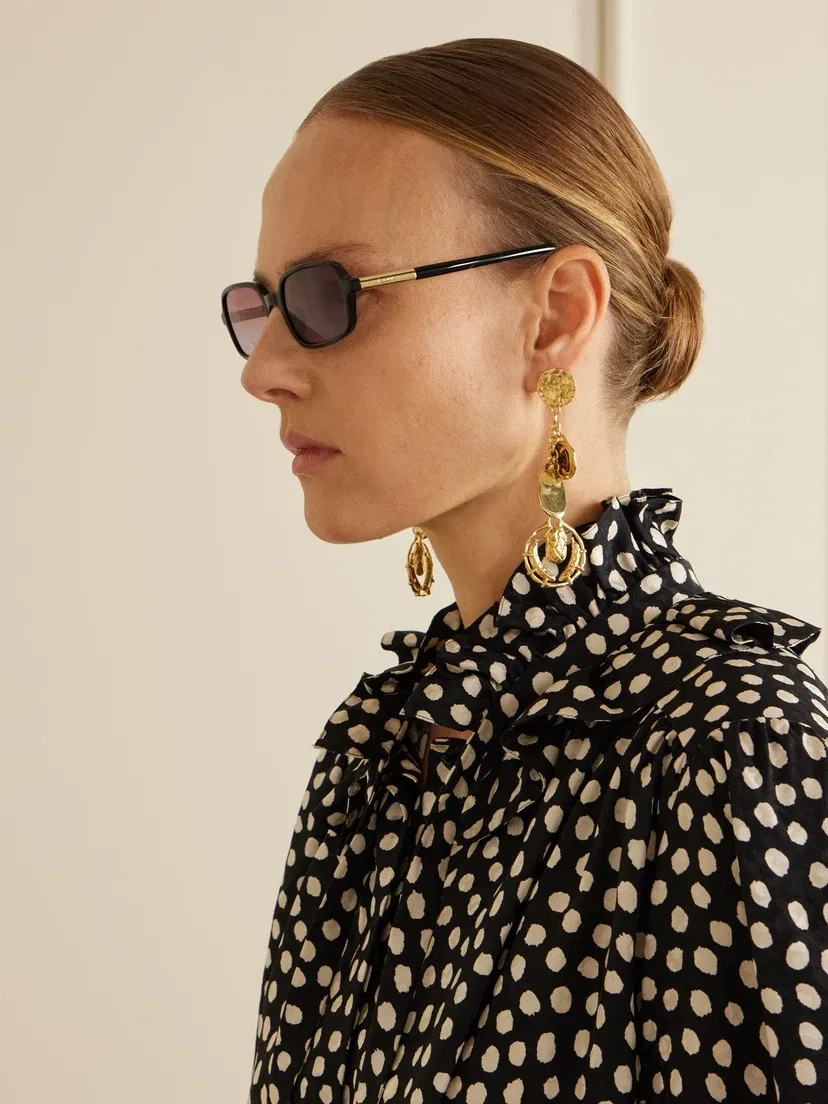 Солнцезащитные очки Judy прямоугольной формы из ацетата Chloé Eyewear, черный — фото 4