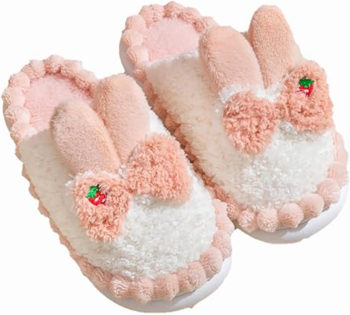 

Милые тапочки-зайчики для женщин и мужчин, взрослые, плюшевые, милые, кавайные, оригинальные, для дома и улицы, мягкие, теплые, красивые для спальни Elirar, розовый