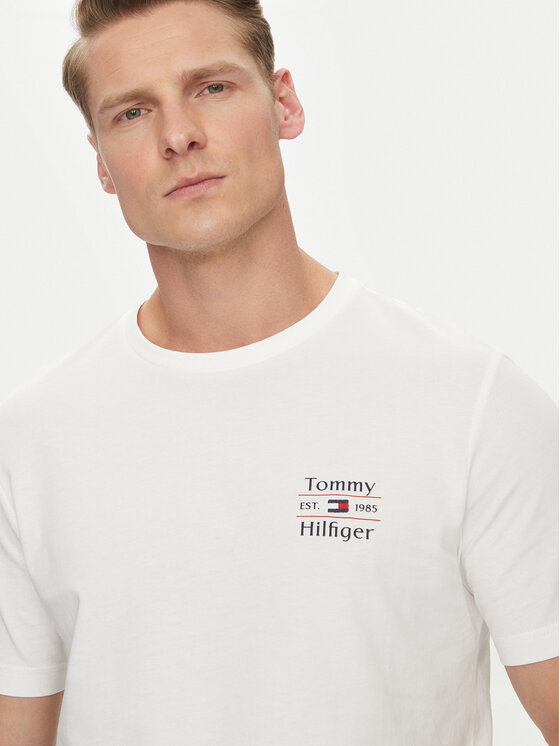 Футболка обычного кроя Stack MW0MW38622 Tommy Hilfiger, белый — фото 4