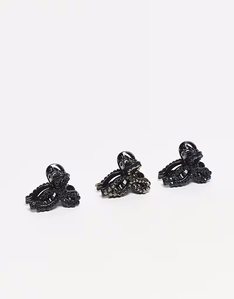 

Набор из 3 мини-заколок-крабов с драгоценными камнями в виде бантиков разных цветов Accessorize, мультиколор