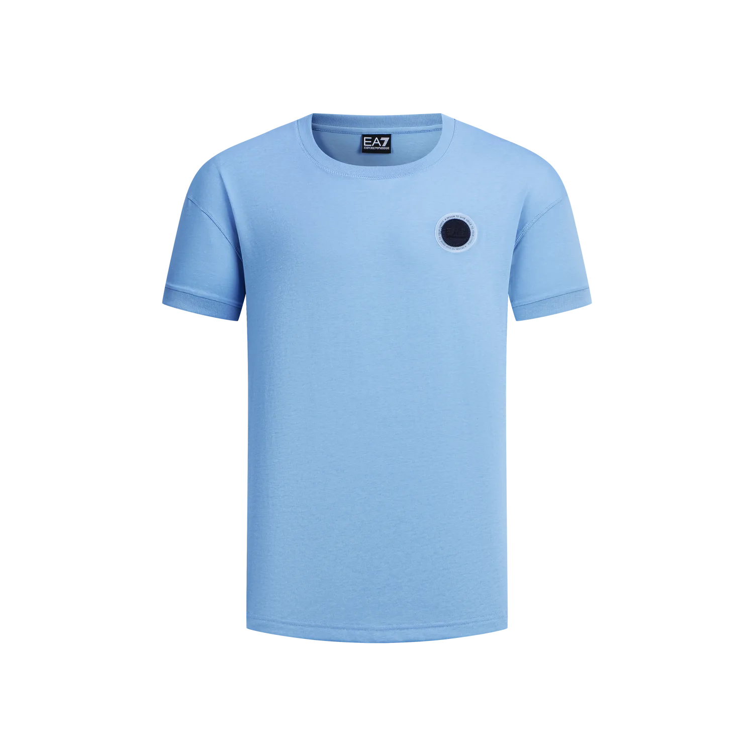 EMPORIO ARMANI Футболка мужская Blue Crew Neck тонкая прямая посадка