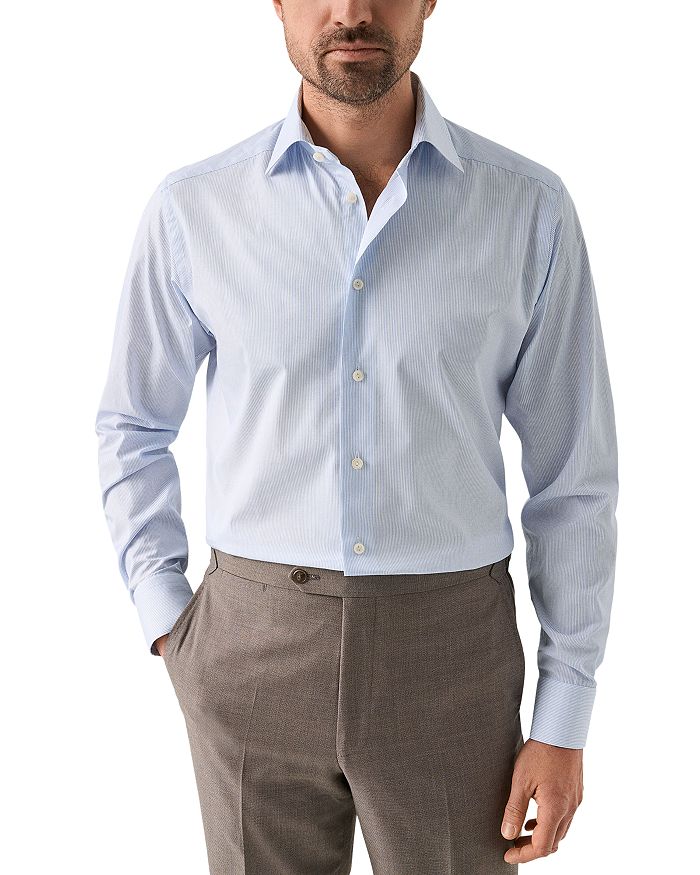 

Современная полосатая рубашка Contemporary Fit Eton, синий