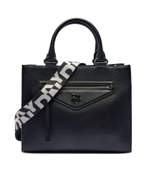 

Сумка-шоппер женская Dkny кожаная с карманом на молнии, черный