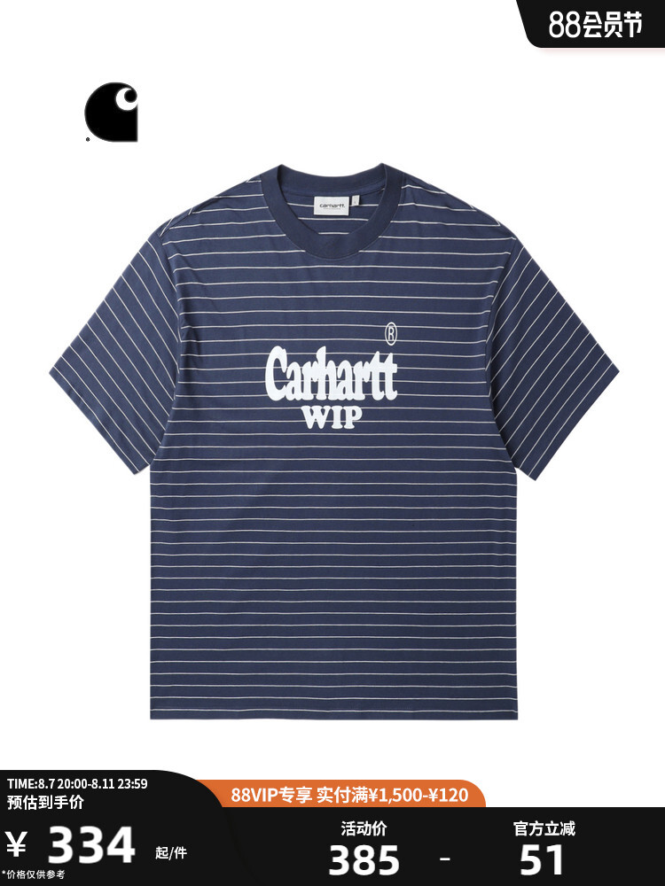 

Футболка мужская Carhartt WIP с логотипом и буквенным принтом, синий
